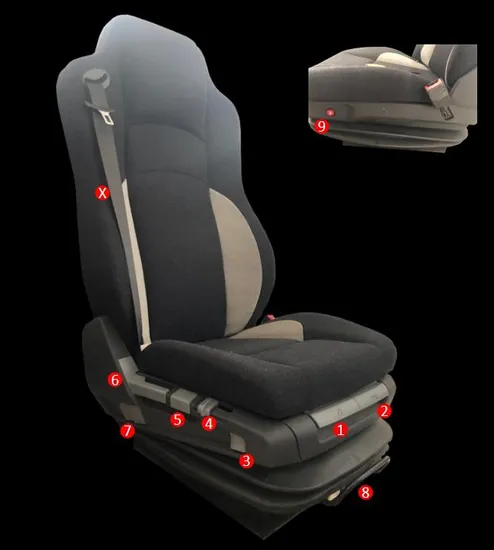 Truck Seat Bus Seat Driver Seating Luxury Pneumatic Suspension System Heavy Duty Air Suspension Truck Seat