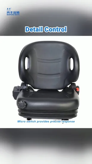 Black PVC Mechanical Suspension Forklift Seat of Forklift Parts (BF2